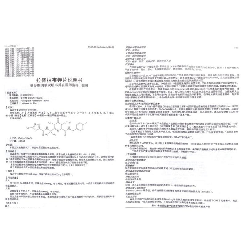 拉替拉韋鉀片(艾生特)包裝縮略圖4